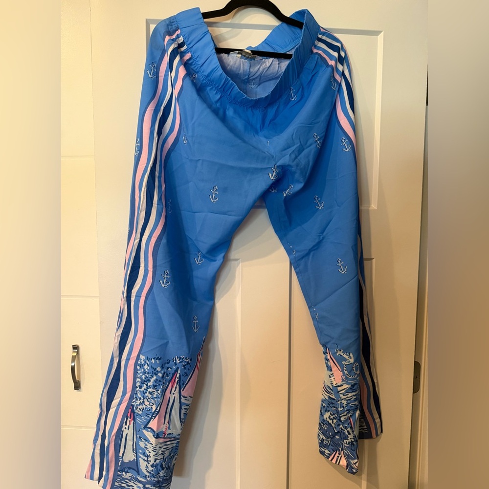 Lilly Pulitzer Blue and Pink Nautical Pants